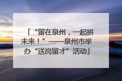“留在泉州，一起拼未来！”——泉州市举办“送岗留才”活动