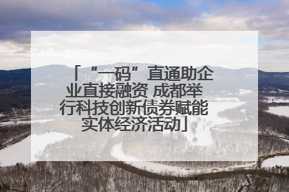 “一码”直通助企业直接融资 成都举行科技创新债券赋能实体经济活动