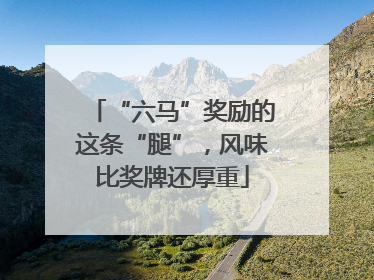 “六马”奖励的这条“腿”，风味比奖牌还厚重