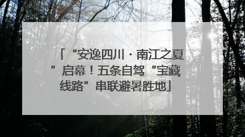 “安逸四川・南江之夏”启幕！五条自驾“宝藏线路”串联避暑胜地