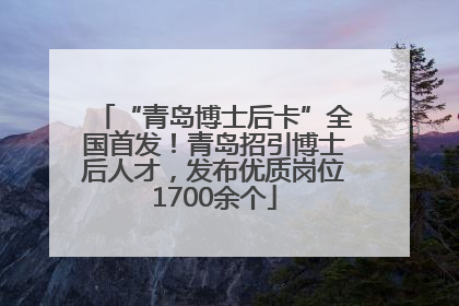 “青岛博士后卡”全国首发！青岛招引博士后人才，发布优质岗位1700余个