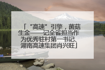 “高速”引擎，菌菇生金——记全省担当作为优秀驻村第一书记、湖南高速集团肖兴旺