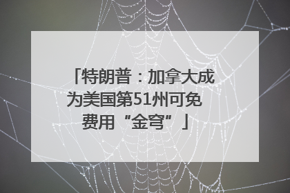 特朗普：加拿大成为美国第51州可免费用“金穹”