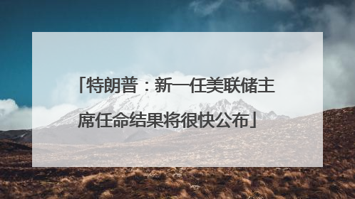 特朗普：新一任美联储主席任命结果将很快公布