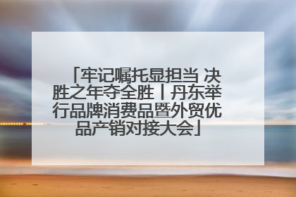 牢记嘱托显担当 决胜之年夺全胜丨丹东举行品牌消费品暨外贸优品产销对接大会