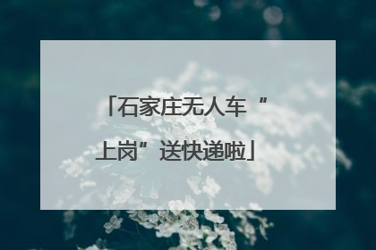 石家庄无人车“上岗”送快递啦