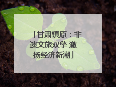 甘肃镇原：非遗文旅双擎 激扬经济新潮