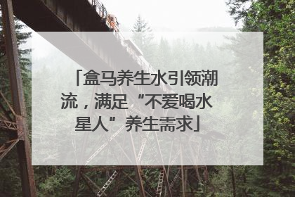 盒马养生水引领潮流，满足“不爱喝水星人”养生需求