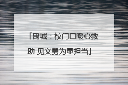 禹城：校门口暖心救助 见义勇为显担当