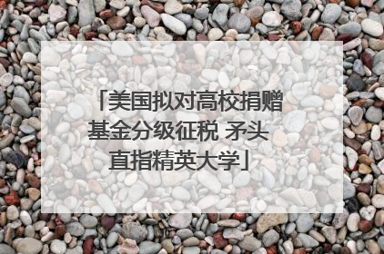 美国拟对高校捐赠基金分级征税 矛头直指精英大学