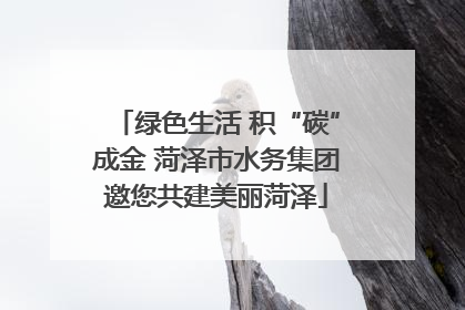 绿色生活 积“碳”成金 菏泽市水务集团邀您共建美丽菏泽