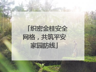 织密金桂安全网格，共筑平安家园防线