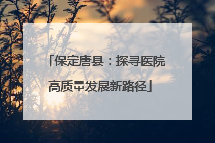 保定唐县：探寻医院高质量发展新路径