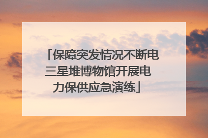 保障突发情况不断电 三星堆博物馆开展电力保供应急演练