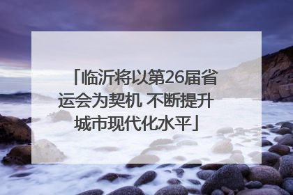 临沂将以第26届省运会为契机 不断提升城市现代化水平