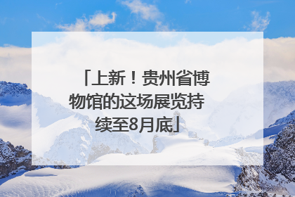 上新！贵州省博物馆的这场展览持续至8月底