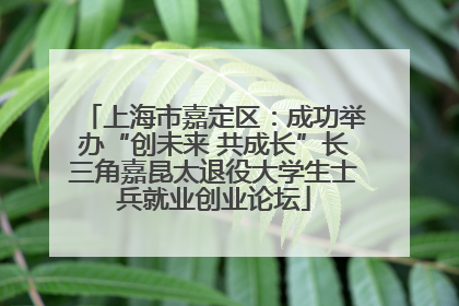 上海市嘉定区：成功举办“创未来 共成长”长三角嘉昆太退役大学生士兵就业创业论坛