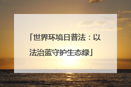 世界环境日普法：以法治蓝守护生态绿