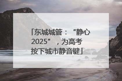 东城城管：“静心2025”，为高考按下城市静音键