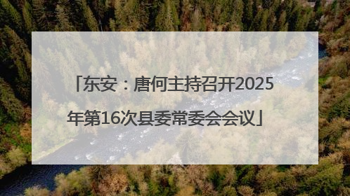 东安：唐何主持召开2025年第16次县委常委会会议
