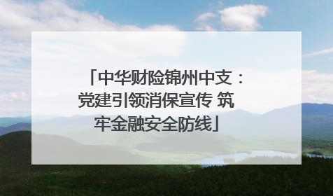 中华财险锦州中支：党建引领消保宣传 筑牢金融安全防线