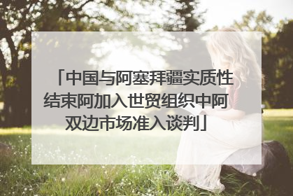 中国与阿塞拜疆实质性结束阿加入世贸组织中阿双边市场准入谈判