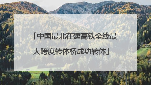 中国最北在建高铁全线最大跨度转体桥成功转体