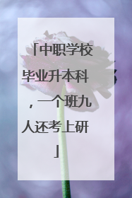 中职学校毕业升本科，一个班九人还考上研