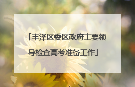 丰泽区委区政府主要领导检查高考准备工作