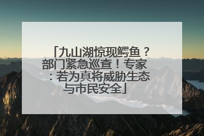 九山湖惊现鳄鱼？部门紧急巡查！专家：若为真将威胁生态与市民安全