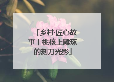 乡村·匠心故事丨桃核上雕琢的刻刀光影