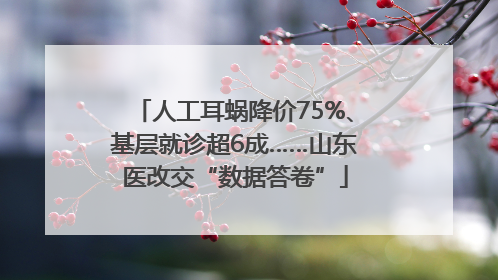 人工耳蜗降价75%、基层就诊超6成……山东医改交“数据答卷”