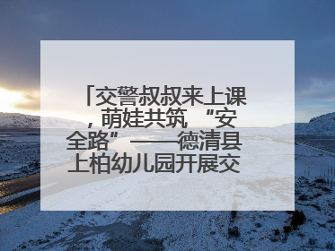 交警叔叔来上课，萌娃共筑 “安全路”——德清县上柏幼儿园开展交通安全课