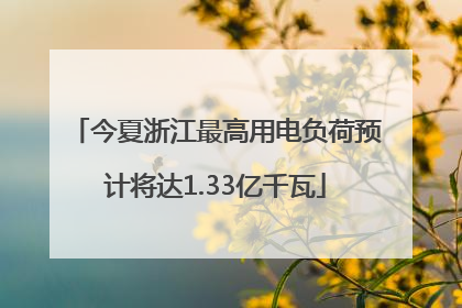 今夏浙江最高用电负荷预计将达1.33亿千瓦
