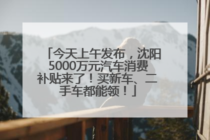 今天上午发布，沈阳5000万元汽车消费补贴来了！买新车、二手车都能领！
