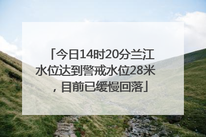 今日14时20分兰江水位达到警戒水位28米，目前已缓慢回落