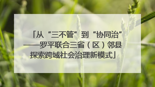 从“三不管”到“协同治”——罗平联合三省（区）邻县探索跨域社会治理新模式