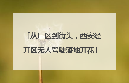 从厂区到街头，西安经开区无人驾驶落地开花