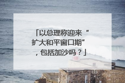 以总理称迎来“扩大和平窗口期”，包括加沙吗？