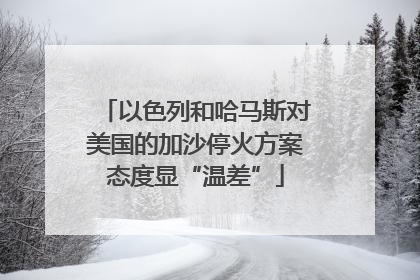 以色列和哈马斯对美国的加沙停火方案态度显“温差”