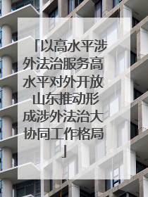 以高水平涉外法治服务高水平对外开放 山东推动形成涉外法治大协同工作格局