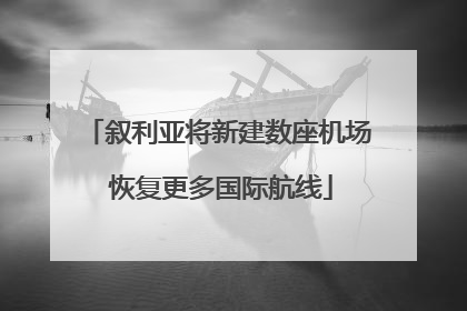 叙利亚将新建数座机场 恢复更多国际航线