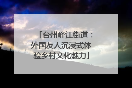 台州峰江街道：外国友人沉浸式体验乡村文化魅力