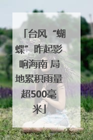 台风“蝴蝶”昨起影响海南 局地累积雨量超500毫米