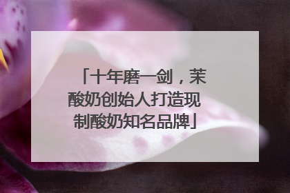 十年磨一剑，茉酸奶创始人打造现制酸奶知名品牌