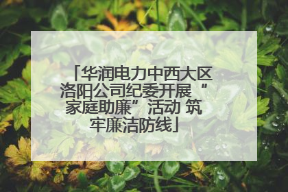 华润电力中西大区洛阳公司纪委开展“家庭助廉”活动 筑牢廉洁防线