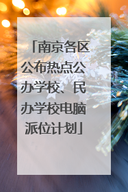南京各区公布热点公办学校、民办学校电脑派位计划