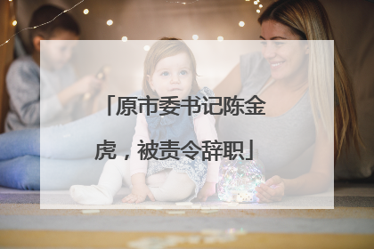 原市委书记陈金虎，被责令辞职