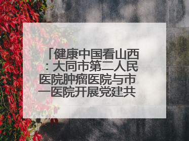 健康中国看山西：大同市第二人民医院肿瘤医院与市一医院开展党建共建活动