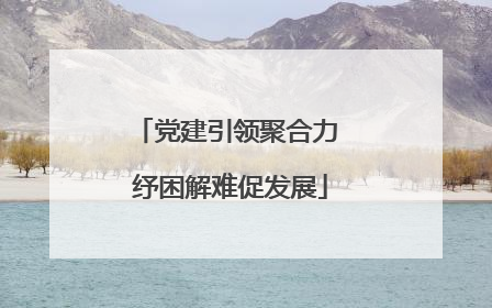 党建引领聚合力 纾困解难促发展